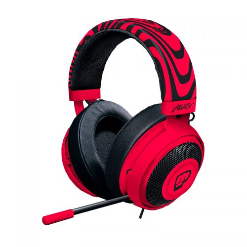 Tai nghe PewDiePie Razer Kraken Pro V2 – Analog Gaming Headset – Neon Red – Oval Ear Cushions