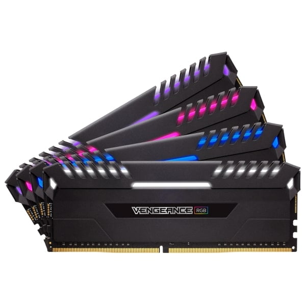 RAM CORSAIR VENGEANCE RGB BLACK 32GB (4x8GB) DDR4 3466MHz - CMR32GX4M4C3466C16