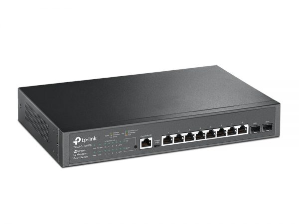 JetStream 8-Port Gigabit L2 Managed PoE+ Switch with 2 SFP Slots T2500G-10MPS