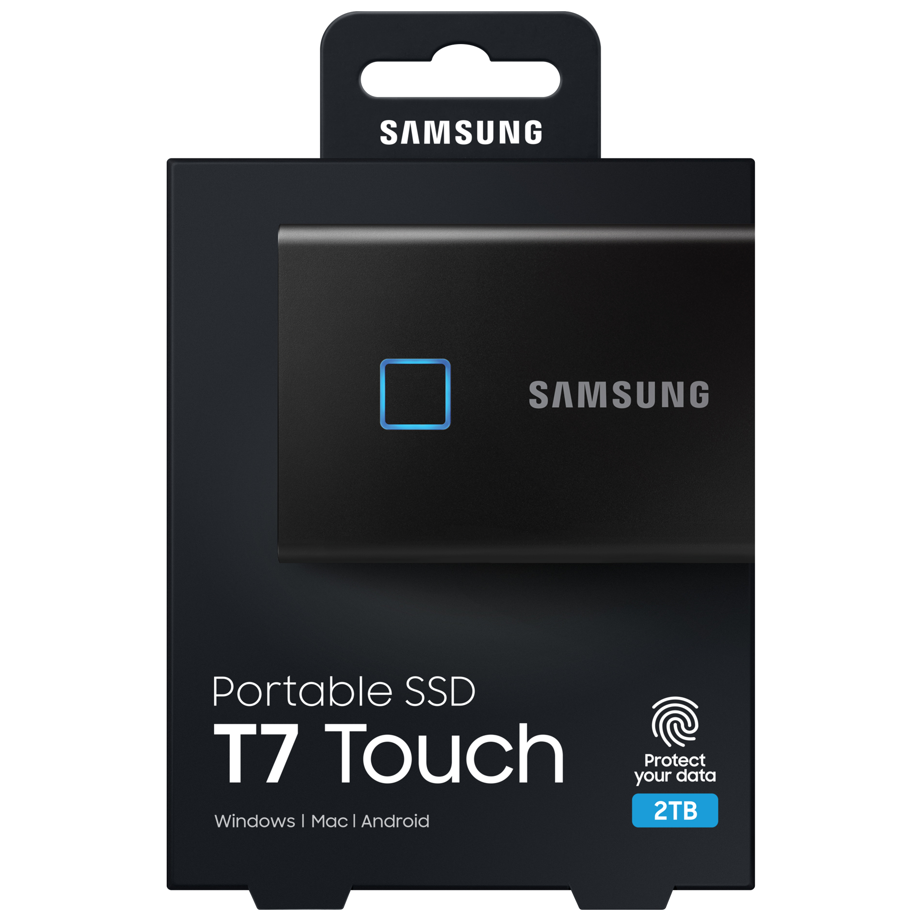 SSD Samsung T7 Touch 2TB - MU-PC2T0S/WW (2.5 inch USB -C, Silver, Up to 1,050MB/s)