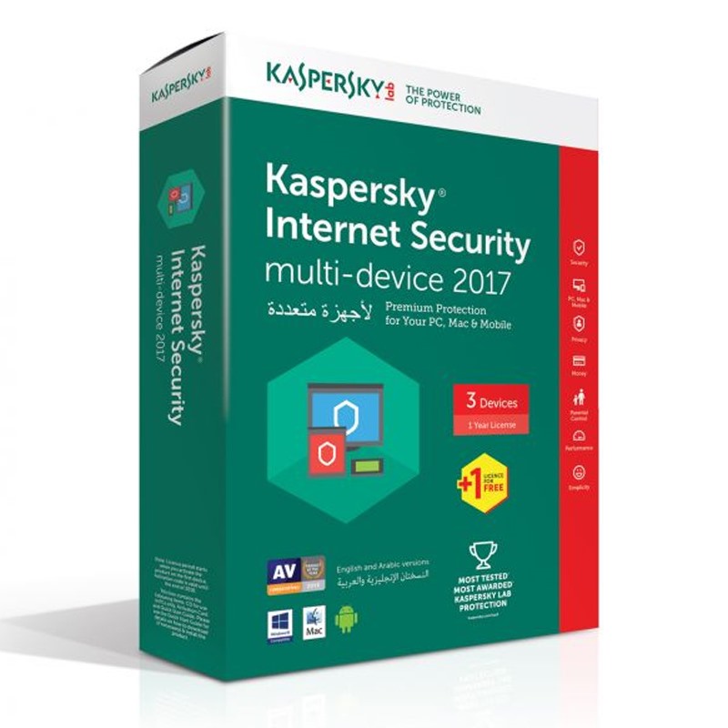 Phần mềm diệt Virus Kaspersky Internet Security 3 máy tính