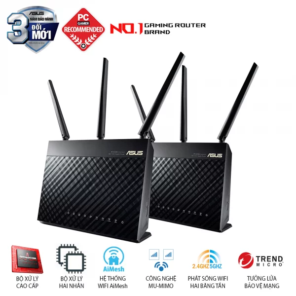 Router Wifi Asus RT-AC68U (2PK)