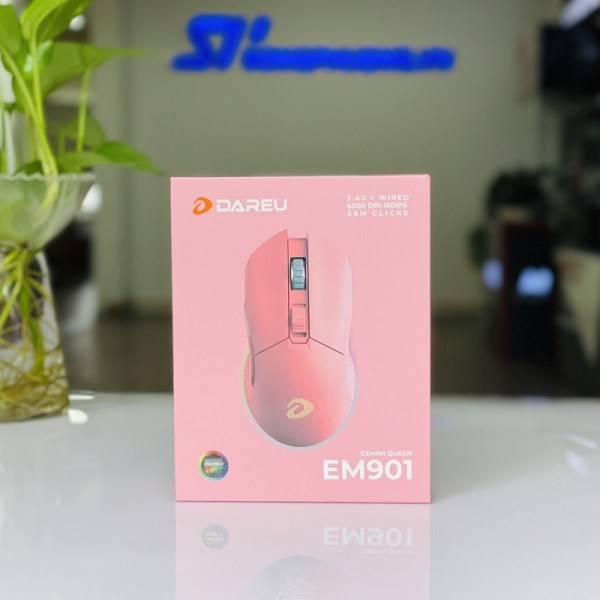 Chuột DareU EM901 RGB Wireless Pink