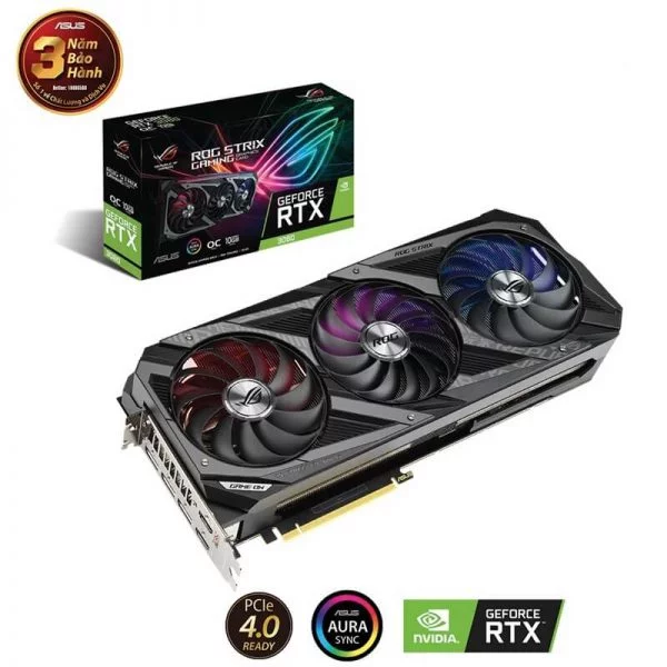 VGA ASUS ROG STRIX GEFORCE RTX 3080 OC 10G GAMING (ROG-STRIX-RTX3080-O10G-GAMING)