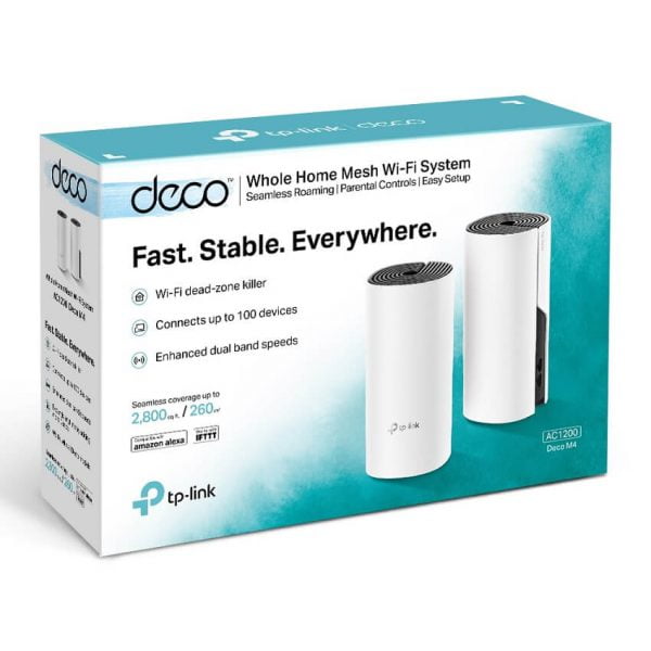 Wi-Fi Tp-Link Deco M4 2-Pack - AC1200 Whole-Home Mesh Wi-Fi System