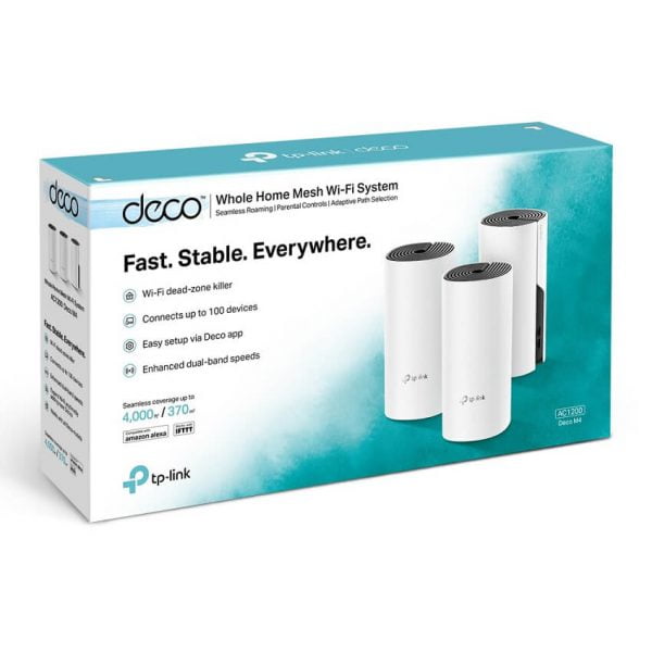Wi-Fi Tp-Link Deco M4 3-Pack - AC1200 Whole-Home Mesh Wi-Fi System