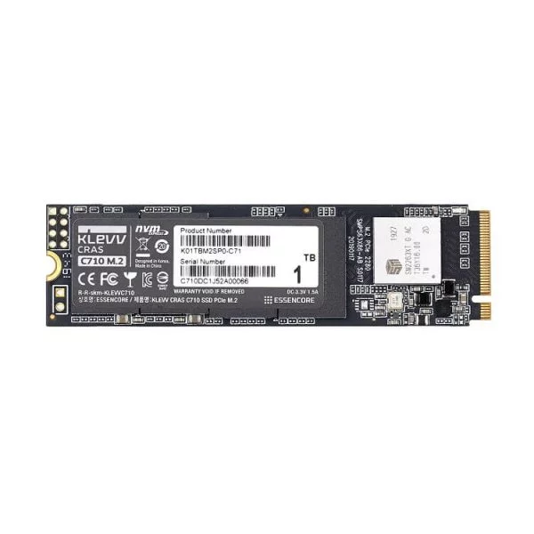 SSD Klevv CRAS C710 1TB M2 NVME Gen3x4 - K01TBM2SP0-C71 (Read/Write: 2,100/1,650 MB/s, TLC Nand)