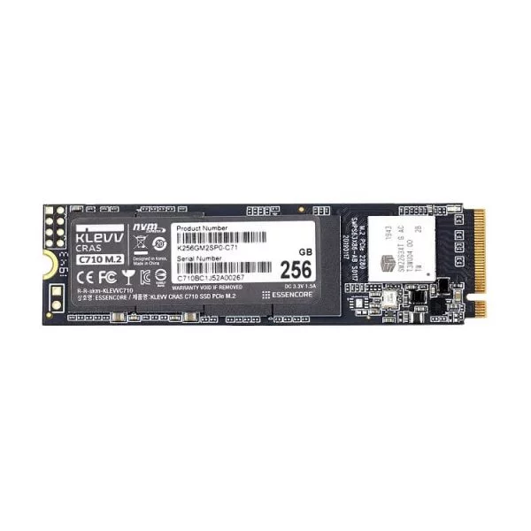 SSD Klevv CRAS C710 256GB M2 NVME Gen3x4 - K256GM2SP0-C71 (Read/Write: 1,950/1,250 MB/s, TLC Nand)