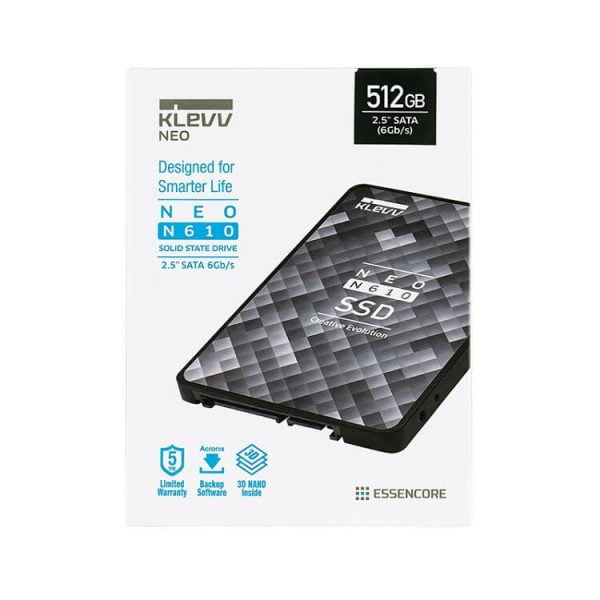 SSD Klevv Neo N610 512GB Sata 3 - K512GSSDS3-N61 (Read/Write: 560/520 MB/s, TLC Nand)