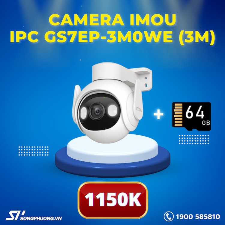 Camera IP Wifi Imou GS7EP-3M0WE 3MP (Ngoài trời, Quay quét, Full Color, Còi Báo động)