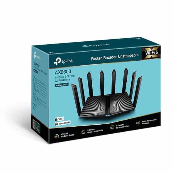 Wi-Fi 6 Router Tp-Link Archer AX90 - AX6600 Tri-Band Wi-Fi 6 Router