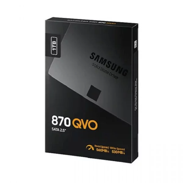 SSD Samsung 870 QVO 1TB SATA III - MZ-77Q1T0BW (2.5 inch SATA III, 4 bit MLC NAND, R/W 560MB/s - 530MB/s, 98K IOPS, 3D NAND 4 bit/ 360TBW)