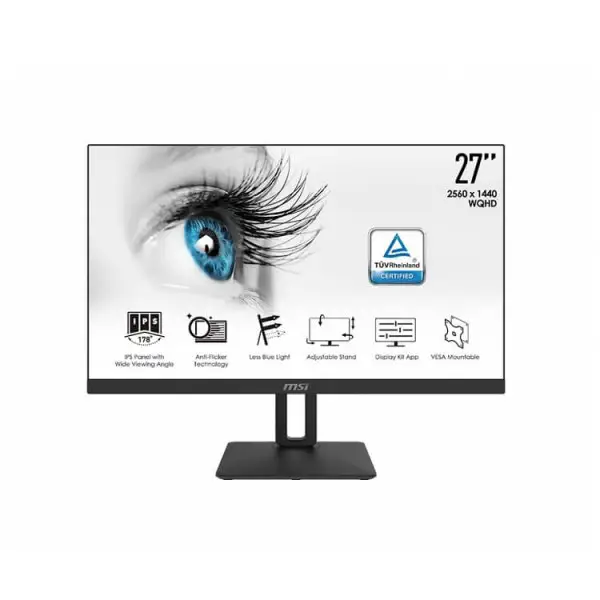 Màn Hình MSI PRO MP271QP 60Hz (27 inch, 2560 x 1440, IPS, 60Hz, 5ms)