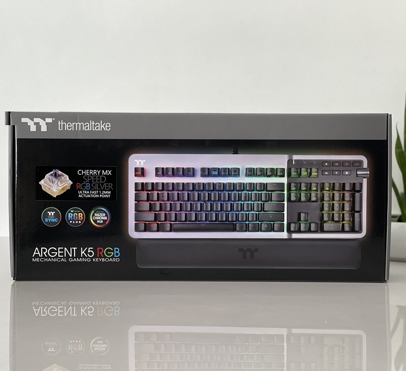 Bàn Phím Cơ Gaming Thermaltake ARGENT K5 RGB Cherry MX Speed Silver (GKB-KB5-SSSRUS-01)