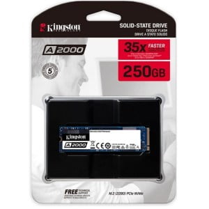 SSD Kingston A2000 250GB NVMe M.2 2280 PCIe Gen 3 x 4 – SA2000M8/250G (Read/Write: 2000/1100MB/s)