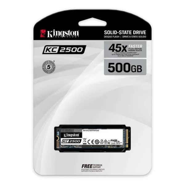 SSD Kingston KC2500 500GB NVMe M.2 2280 PCIe Gen 3 x 4 - SKC2500M8/500G (Read/Write: 3.500/2.500MB/s)