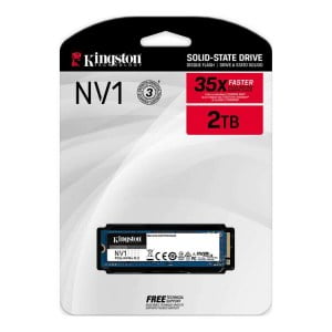 SSD Kingston NV1 2TB NVMe M.2 2280 PCIe Gen 3 x 4 – SNVS/2000G (Read/Write: 2100/1700MB/s)