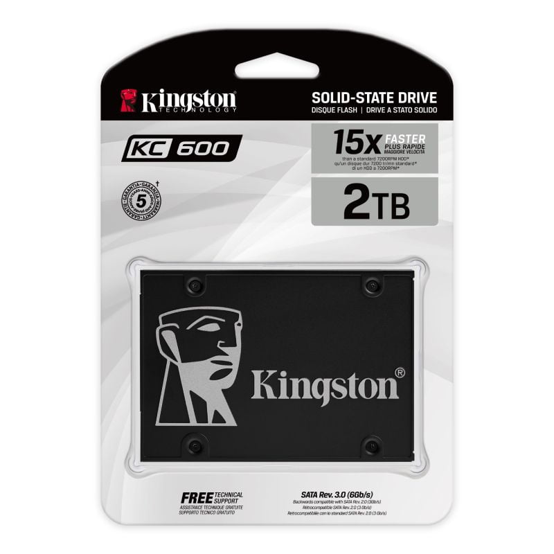 SSD Kingston KC600 2TB 2.5 inch Sata 3 - SKC600/2048G (Read/Write: 550/520 MB/s)