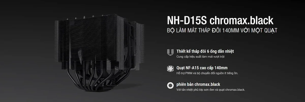 Tản nhiệt khí Noctua NH-D15S Chromax Black -songphuong.vn Tản nhiệt khí Noctua NH-D15S Chromax Black