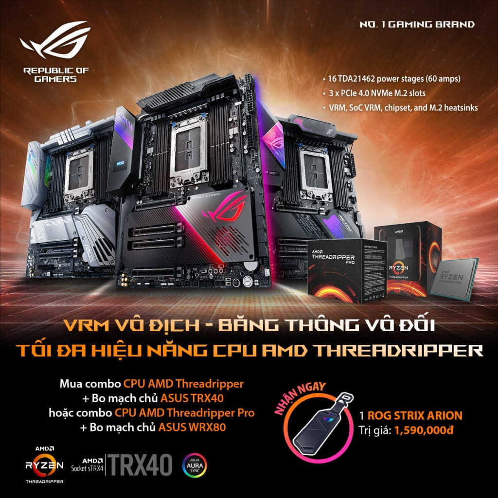 VRM VÔ ĐỊCH BĂNG THÔNG VÔ ĐỐI TỐI ĐA HIỆU NĂNG CPU AMD THREADRIPPER - songphuong.vn