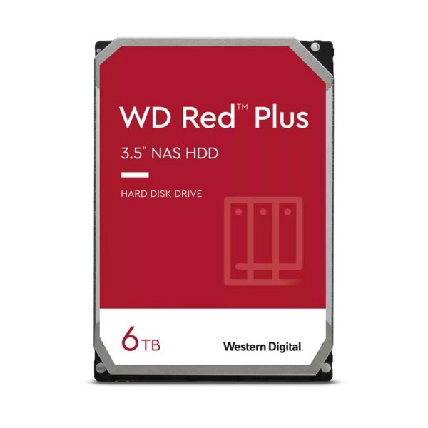 Ổ cứng HDD WD Red Plus 6TB WD60EFZX (3.5 inch, SATA 3, 128MB Cache, 5640RPM, Màu đỏ)