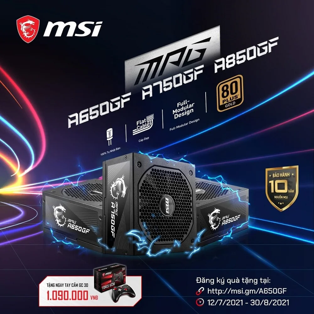 MUA NGUỒN MSI TẶNG TAY CẦM MSI GC30 - songphuong.vn