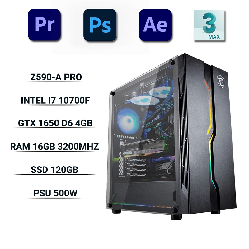 PC-Designer SP102 (i5 10400F/Z490/Ram 16GB/RTX 3050 8GB/SSD 120GB/650W/DOS)