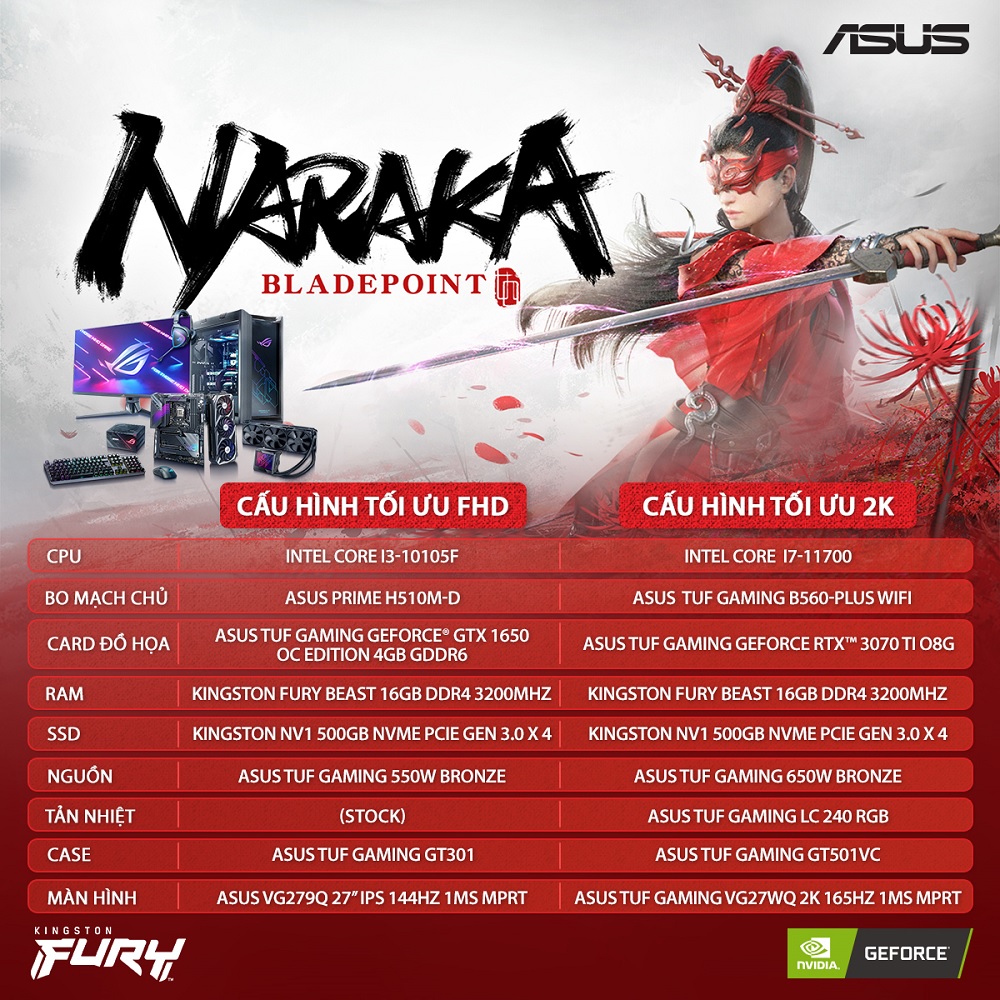 Cấu hình chơi Game Naraka: Bladepoint - PC Asus Cấu hình Intel - songphuong.vn