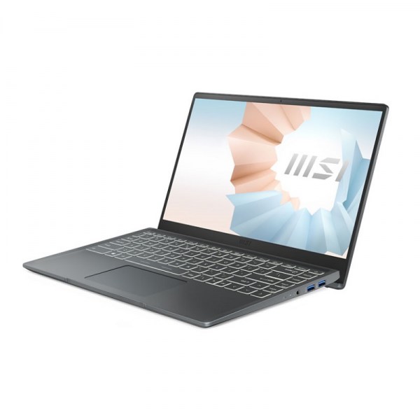 Laptop MSI Modern 14 B11MOU-851VN (i3-1115G4, 8GB RAM, 256GB SSD NVMe, 14 inch FHD IPS-Close to 100%sRGB, Wi-Fi 6, 3 cell, Win 10, Gray, KB LED)