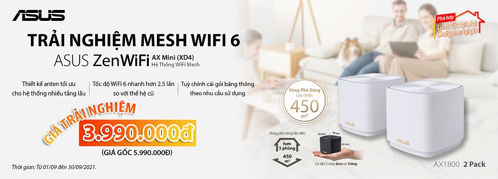 Trải nghiệm hệ thống MESH Wi-Fi 6 Asus ZenWifi XD4 - songphuong.vn