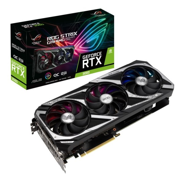 VGA ASUS ROG Strix GeForce RTX 3060 OC 12GB V2 Gaming (ROG-STRIX-RTX3060-O12G-V2-GAMING)