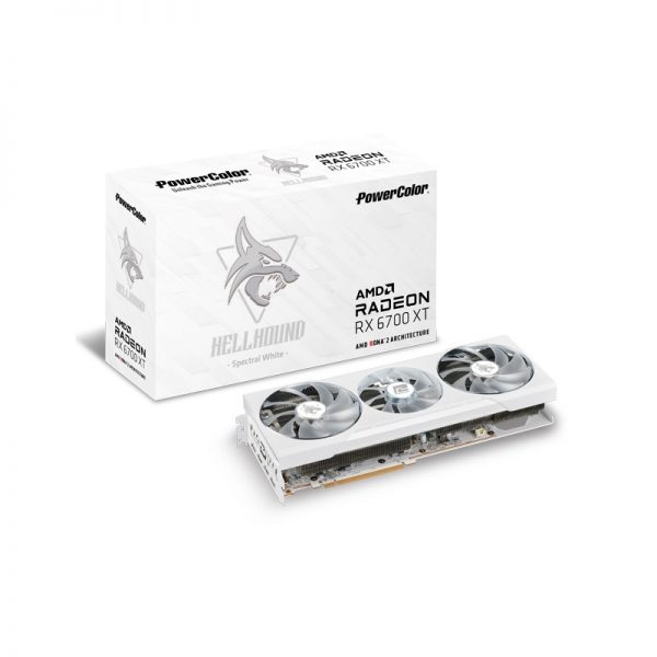 VGA PowerColor Hellhound Spectral White Radeon RX 6700 XT 12GB GDDR6 (AXRX 6700XT 12GBD6-3DHLV2)