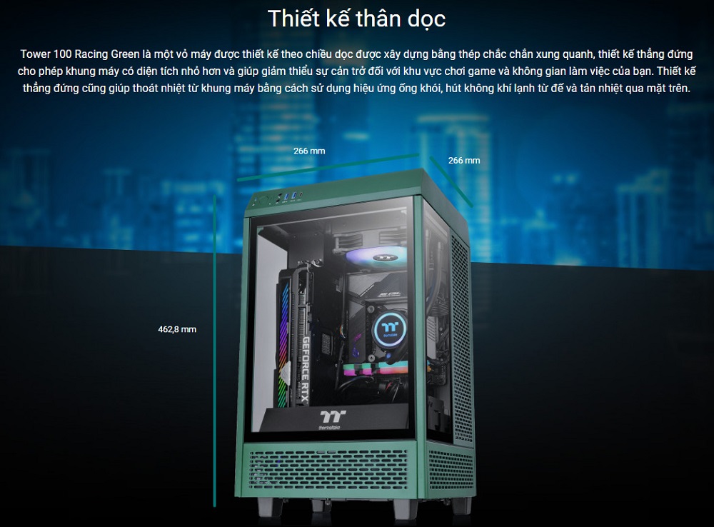 Case Thermaltake Tower 100 TG Racing Green - songphuong.vn