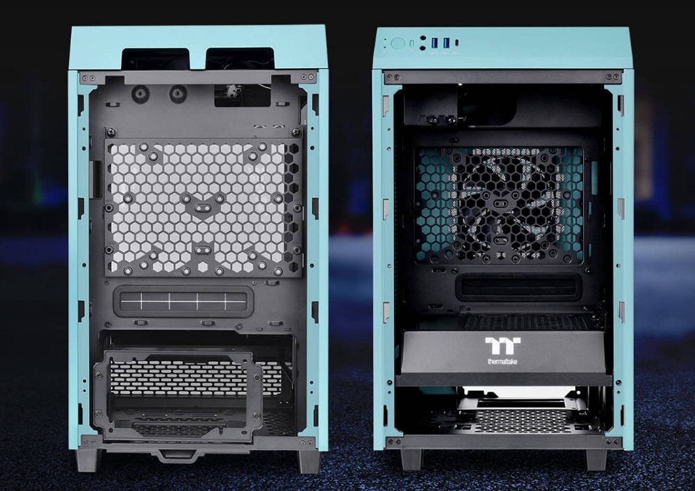 Case Thermaltake Tower 100 TG Turquoise 4 songphuong.vn