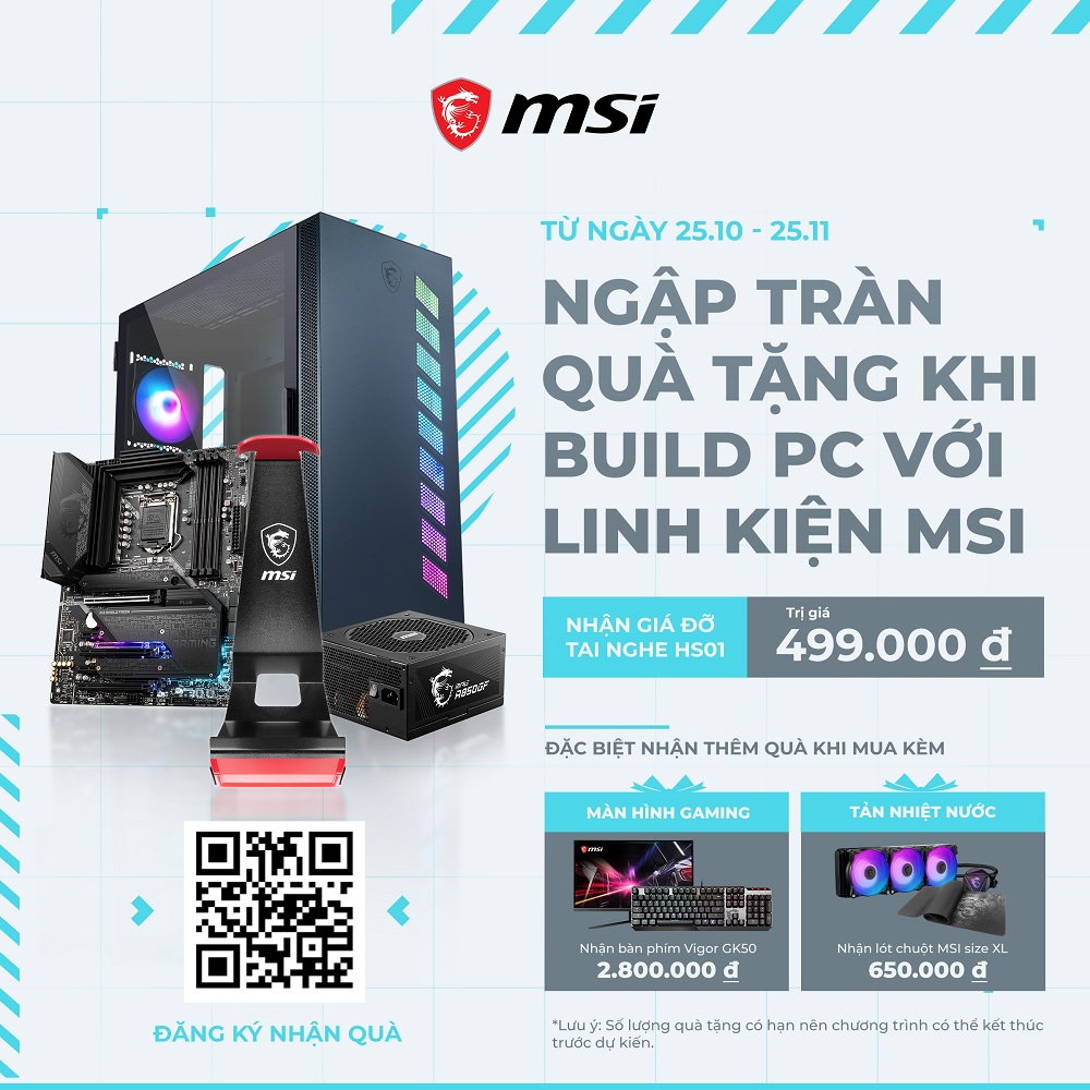 Chương trình khuyến mãi MSI: Ngập Tràn Quà Tặng Khi Build PC Với Linh Kiện MSI - songphuong.vn