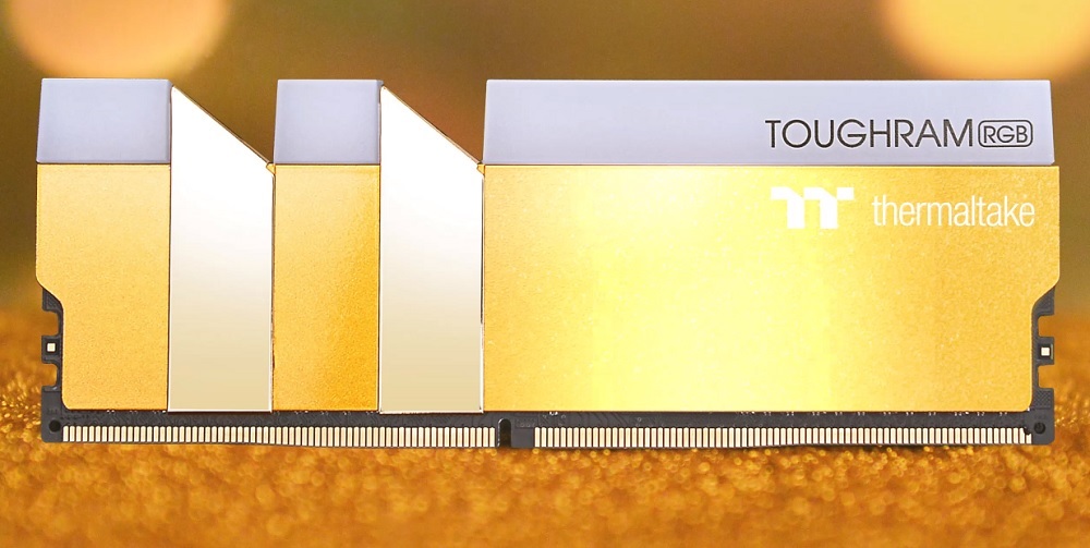 Ram Thermaltake TOUGHRAM RGB DDR4 3600MHz CL18 16GB (2x8GB) Metallic GOLD - RG26D408G X2- 3600C18A
