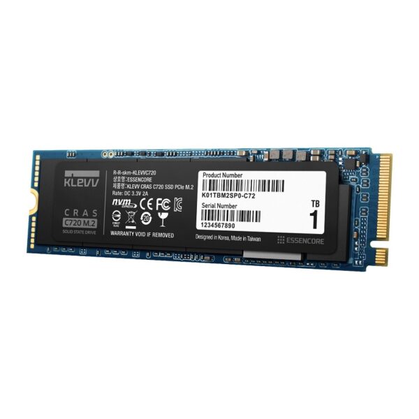 SSD Klevv CRAS C720 1TB M2 2280 NVMe PCIe Gen3x4 - K01TBM2SP0-C72 (Read/Write 3400/3100 MB/s, TLC Nand)