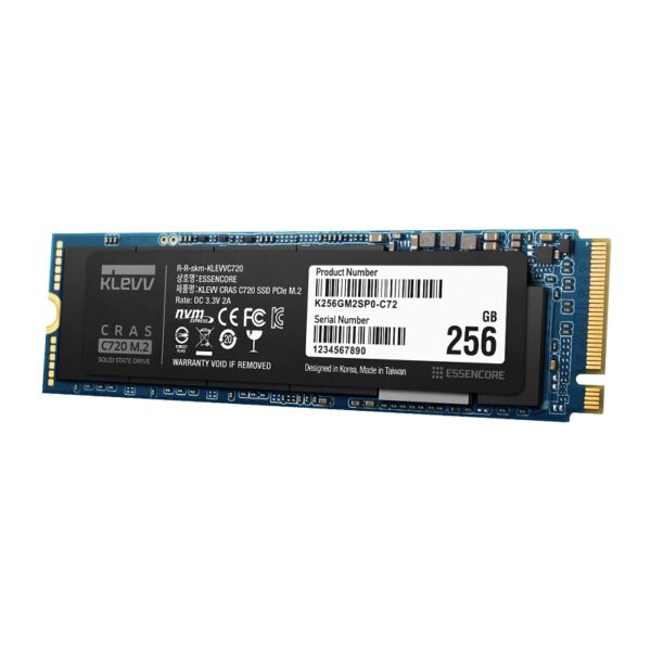 SSD Klevv CRAS C720 256GB M2 2280 NVMe PCIe Gen3x4 - K256GM2SP0-C72 (Read/Write 3200/1300 MB/s, TLC Nand)