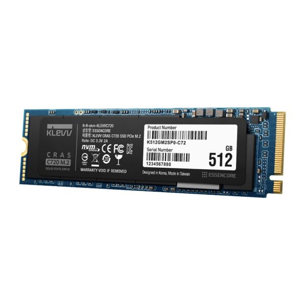 SSD Klevv CRAS C720 512GB M2 2280 NVMe PCIe Gen3x4 - K512GM2SP0-C72 (Read/Write 3400/2400 MB/s, TLC Nand)