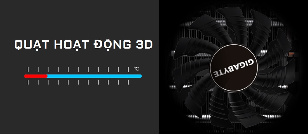 Quạt hoạt động 3D - VGA GIGABYTE GeForce RTX 2060 D6 12G (GV-N2060D6-12GD) - songphuong.vn