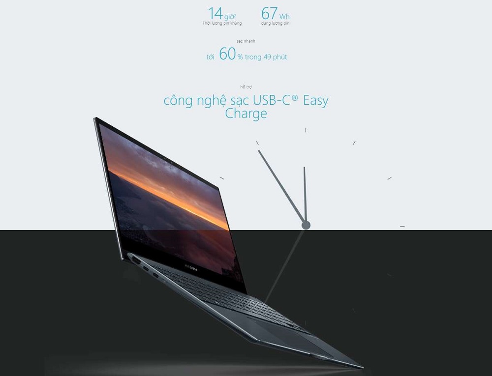Thời lượng Pin Laptop Asus Zenbook Flip UX363EA-HP726W - songphuong.vn