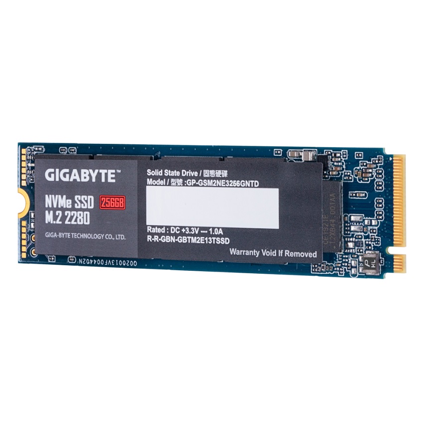 SSD Gigabyte 256GB M.2 2280 NVMe Gen3x4 - GP-GSM2NE3256GNTD (Read/Write 1700/1100 MB/s)