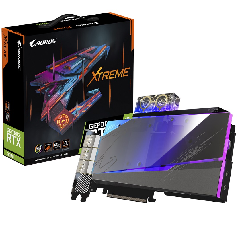 VGA GIGABYTE AORUS Geforce RTX 3080 Xtreme Waterforce WB 12G (GV- N3080AORUSX WB-12GD)