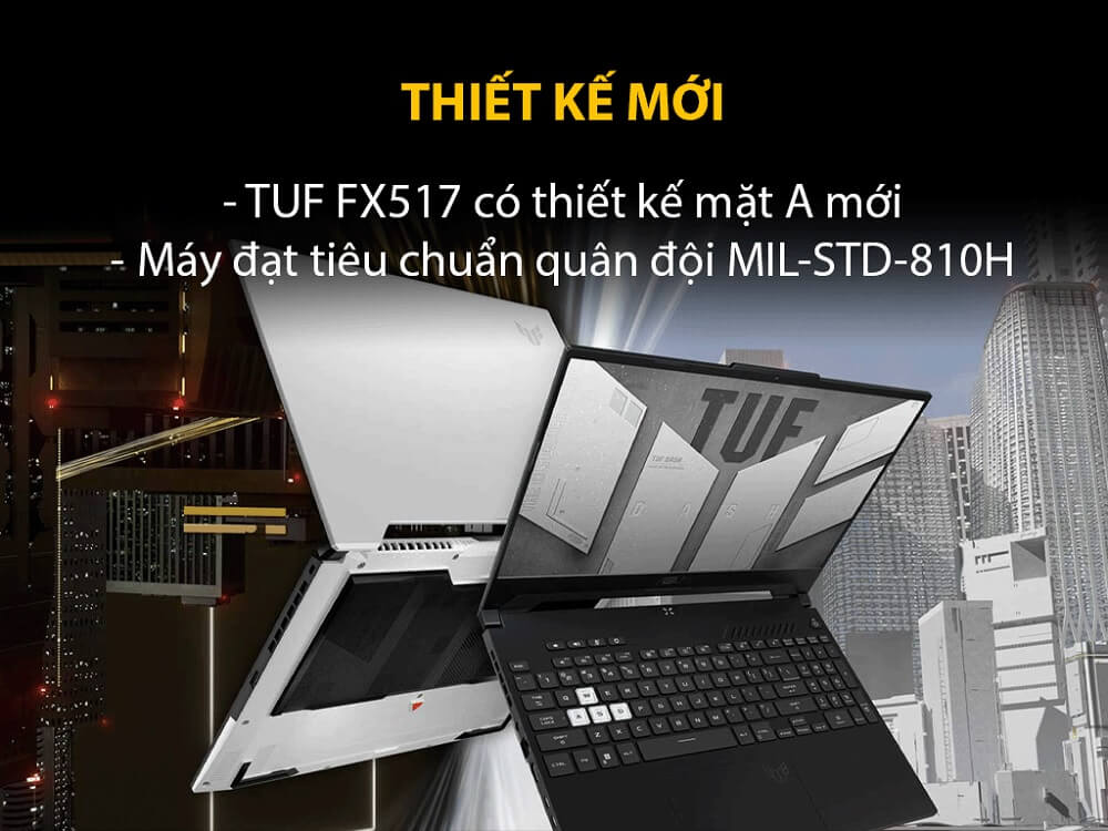 Thiết kế Laptop Asus TUF Dash FX517ZE-HN045W