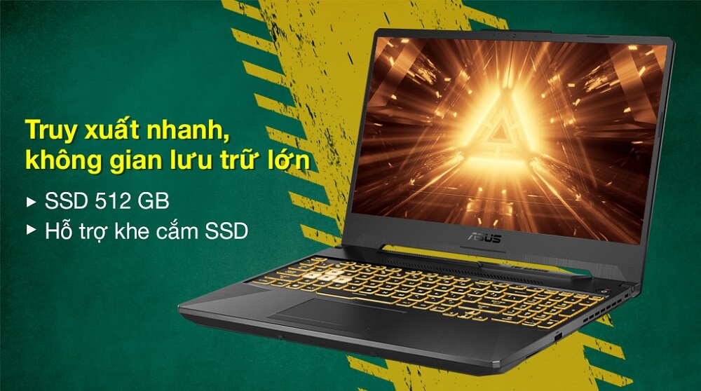 Laptop Asus TUF Gaming FX507ZC-HN124W SSD 512 GB NVMe PCIe 