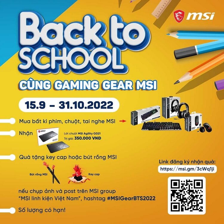 Chương trình Khuyến mãi Back To School cùng Gaming Gear MSI