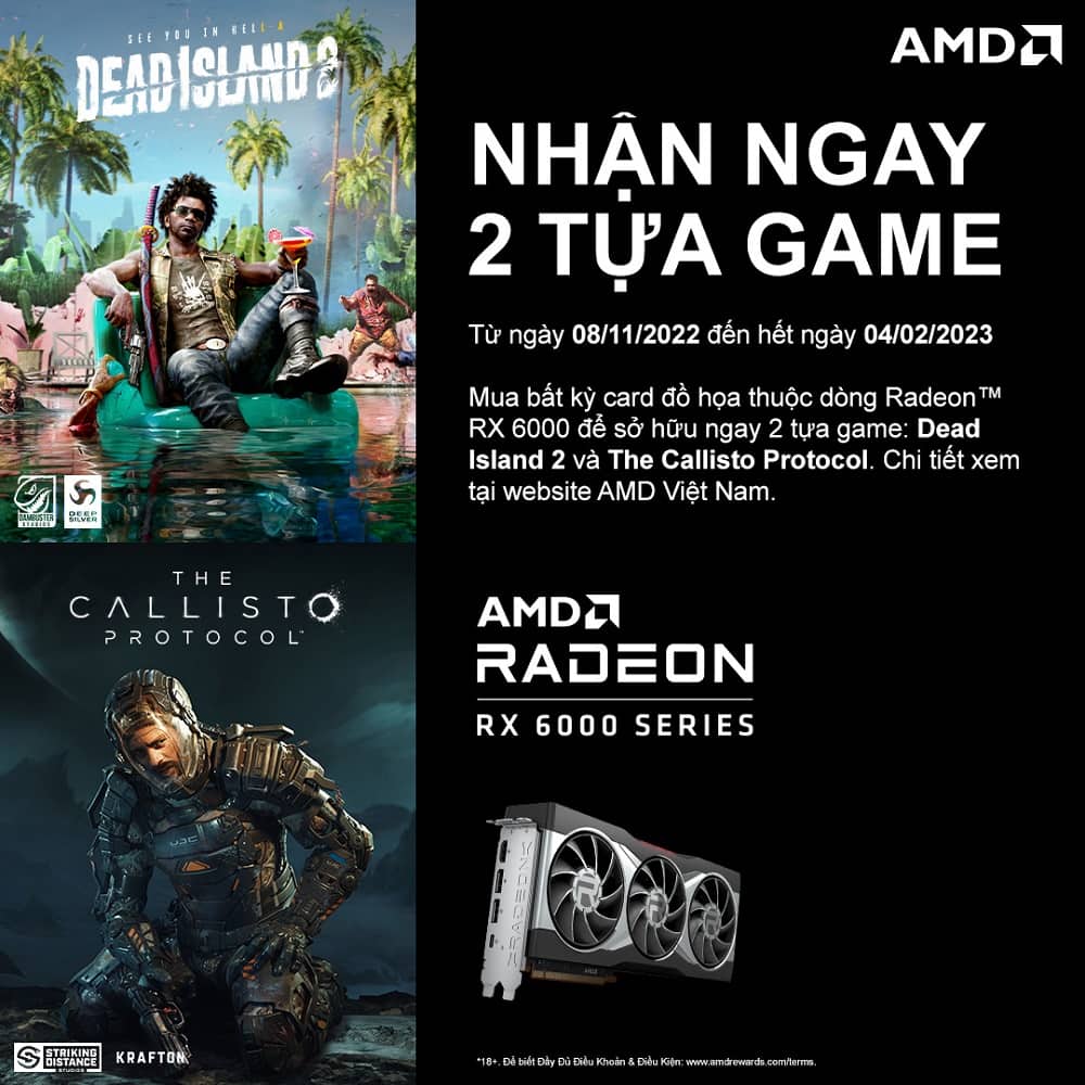 Chương trình khuyến mãi AMD "RAISE THE GAME BUNDLE" tặng Code game khi mua các dòng VGA Radeon RX - songphuong.vn