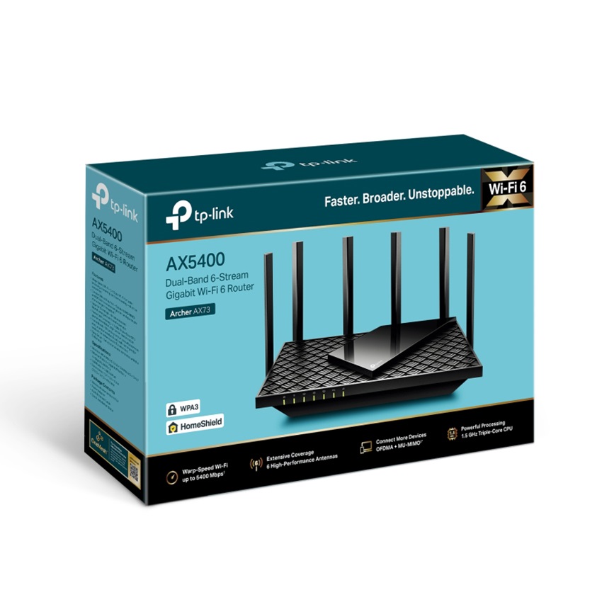 Router Wi-Fi 6 TP Link Archer AX73 Gigabit Băng Tần Kép AX5400