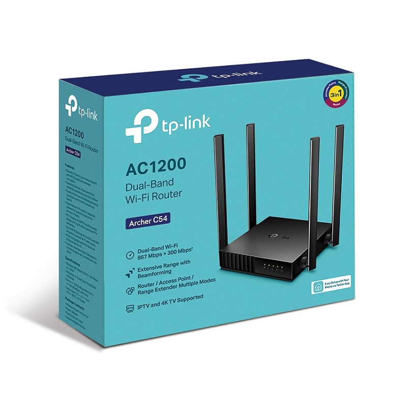 Router WiFi TP Link Archer C54 Băng Tần Kép AC1200