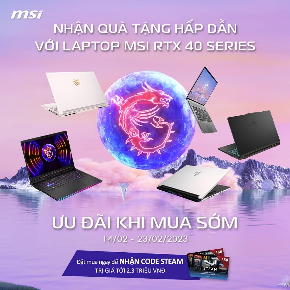 Khuyến mãi khi đặt mua Laptop MSI CPU Intel thế hệ 13 - songphuong.vn